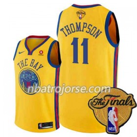 Män Golden State Warriors Tröja Klay Thompson 11 2018 NBA Finals Gul Nike City Edition Swingman